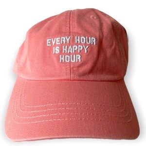 Embroidered “Every hour is happy hour” adjustable hat